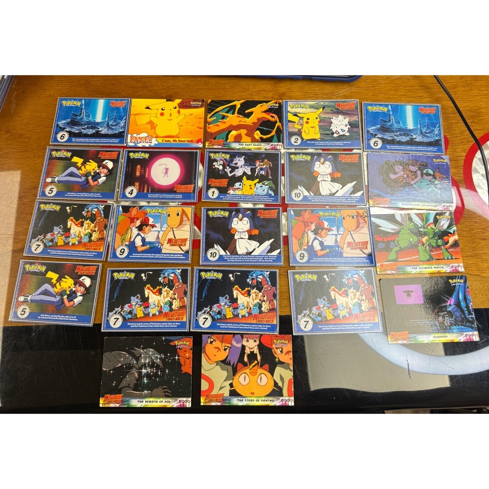 Vintage Pokemon Topps Card Lot Mewtwo Strikes Back Movie & PokeTrivia 20+ Count